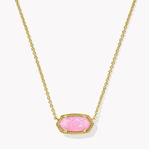 - Kendra Scott bubblegum Pink Kyocera and Gold Necklace with pouch new